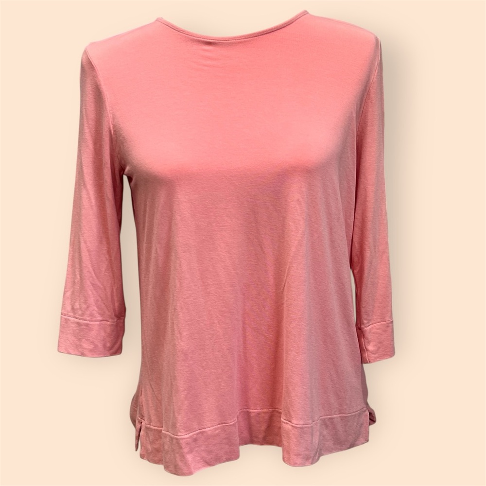 J. Jill Soft Pink Long Sleeve Wearever Collection Top, 3/4 Sleeves, Sz S